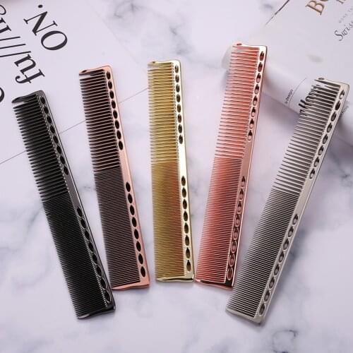 Aluminum Metal Anti-static Hairdressing Combs Hair Cutting Salon Hair Brush Metal Combs Barber Tools Salon Accessaries