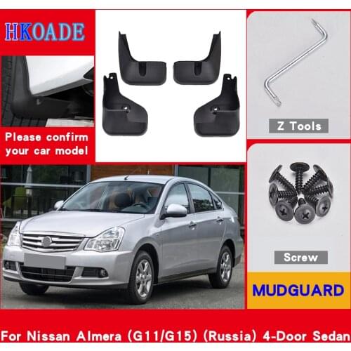 Car Fender Mud Flaps For Nissan Almera Bluebrid Sylphy II G11 G15 2012-2018 Russia 4-Door Sedan Mudguards Splash Guards Fender