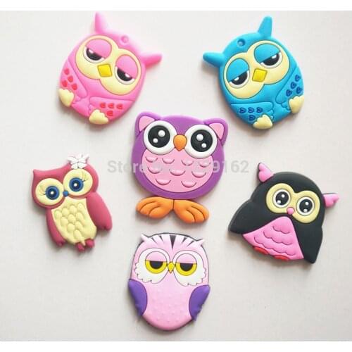 Free shipping (6pcs/lot) Cute Cartoon Owl fridge magnets whiteboard sticker Silicon Gel Refrigerator Magnet Kids gift/home decor