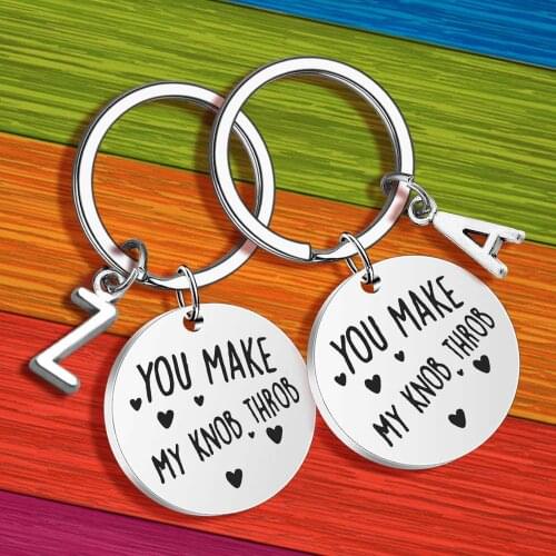 You Make My Knob Throb Keychain Gift for Wife Husband Valentines Day Birthday Present Gift Boyfriend Girlfriend