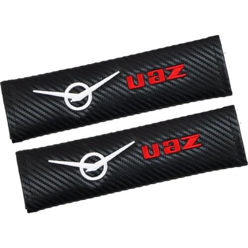 2pcs/lot Excellent Car Styling Seat Belt Cover Case For UAZ 469 Patriot Carbon Fibre Emblems Car Accessories Car-Styling