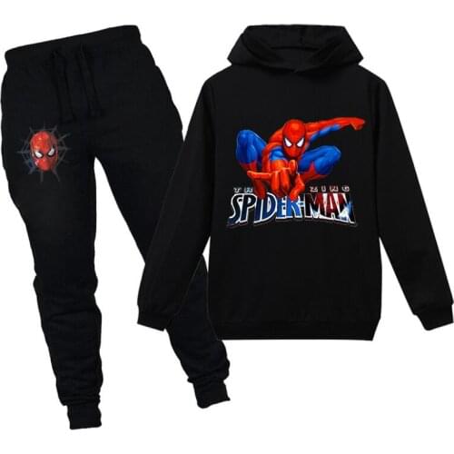 Disney Child Tracksuit Autumn boy Clothing Sets Children Boys Girls Spiderman Clothes Kids Hooded T-shirt Pants 2 Pcs Set