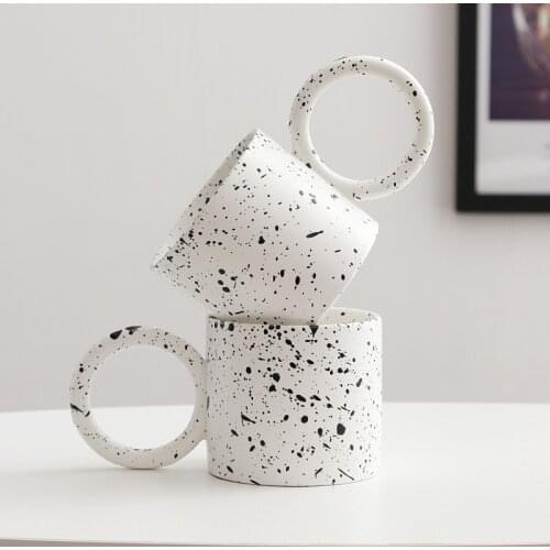 Nordic Coffee Mugs Ins With Big Handgrip Ceramics Water Tea Cups Milk Breakfast Drinkware Coffeeware