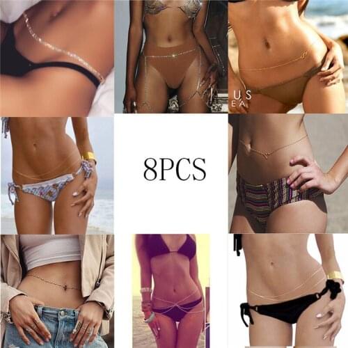 Multilayer Belly Chain Fashion Bikini Waist Link Necklaces Sexy Body Jewelry For Women Summer Accessories Gift