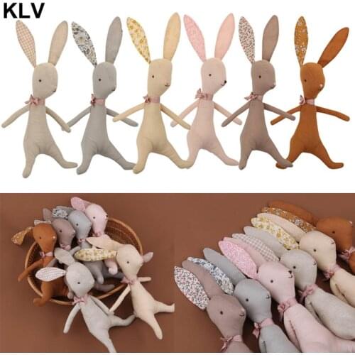 Baby Rabbit Stuffed Dolls Newborn Sleeping Plush Toy Appease Toy Infant Soft Educational Toy Baby Photo Prop Gift Easter Gift