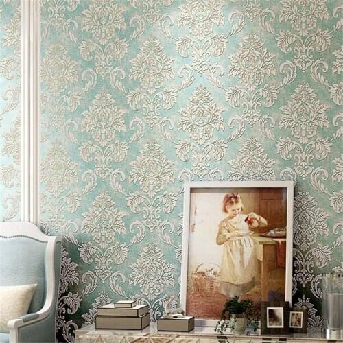 Beibehang papel de parede High-grade retro non-woven fabric Continental Damascus wallpaper living room home full of wallpaper