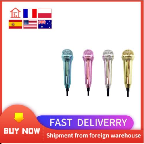 Portable 3.5mm Stereo Studio Microphone KTV Karaoke Mini Microphone Wired Microphone Phone Tablet PC Laptop Voice Singing Karaok