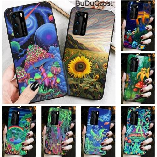 Colourful Psychedelic Trippy Art Phone Case for Huawei P20 P30 P20Pro P20Lite P30Lite P10 P Smart plus P10Lite P40 Pro P40 lite