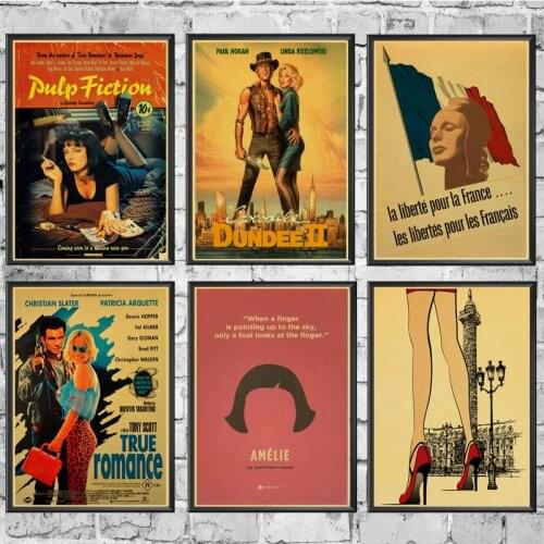 Retro Vintage Sexy Classic Movie Pulp Fiction/Amelie /Leon posters kraft wall paper High Quality Painting For Home Wall Decor