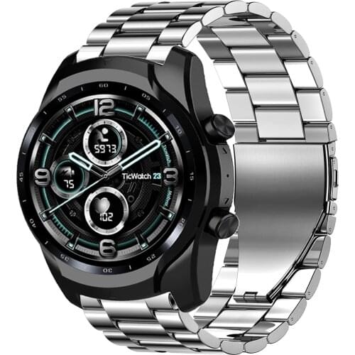 Luxury Strap For Ticwatch Pro 3 GPS 4G/LTE 2020 GTX E2 S2 metal Band For Ticwatch 2/E/C2 wrist belt Replacement Bracelet