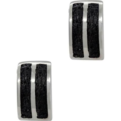 DARK DIAMOND-genuine volcanic Lava and 925 sterling silver earring. Handmade in Spain