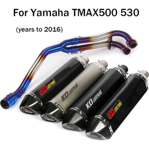 For Yamaha TMAX500 TMAX530 Exhaust Pipe Muffler 570mm Front Connect Tube Escape Link Pipe Slip On Motorcycle