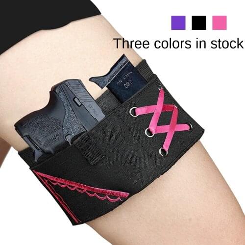 Womens holster leg embroidery sexy small holster M L size hidden self-defense tactical leg cover