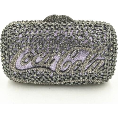 Women grey/black/red/blue/silver/gold color Evening Bags Wedding Party Bridal Handbags clutch Purse Metal Clutches Shoulder Bags