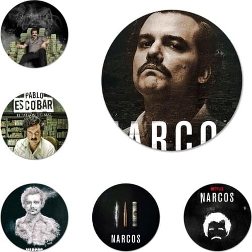 Narcos TV series Pablo escobar Icons Pins Badge Decoration Brooches Metal Badges For Backpack Decoration