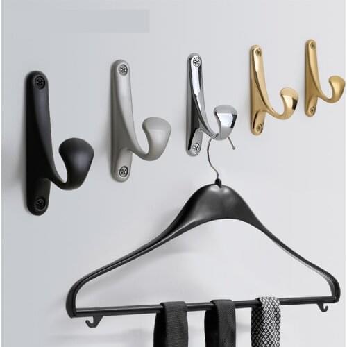 1 Pcs Nail Drill Clothes Coat Hanger Hook Zinc Alloy Robe Hook Chrome Wall Mounted Hanger Holder Hook Bathroom Accessories