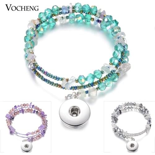 10pcs/lot Newest Gingersnaps Jewelry Vocheng Crystal Snap Bracelet 4 Colors Interchangeable Bracelets Fit 18mm Snap NN-711*10