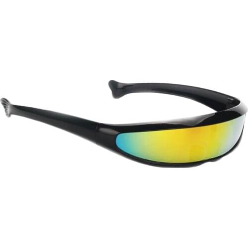 2/set Novelty Futuristic Cyclops Mirrored Sunglasses Party Cosplay Costume