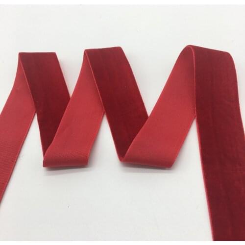 3 yards/lot 1"(25mm)Wide Red Velvet Ribbon Headband Clips Bow Wedding Decoration