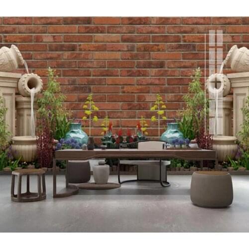 3d wallpaper murals living room bedroom home decor Creative bonsai flower 3d relief brick wall decorative painting murals