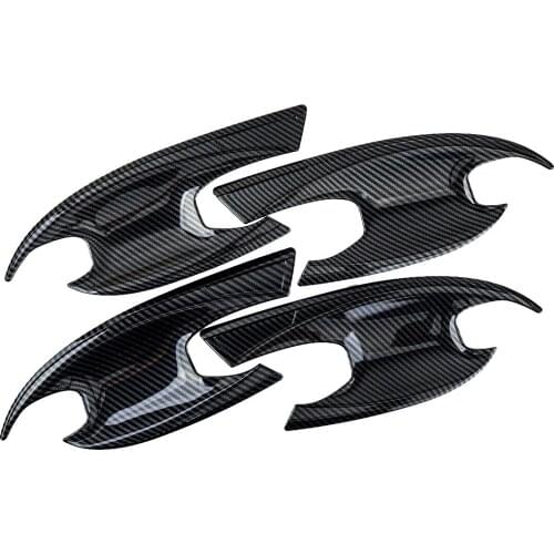 4Pcs Car ABS Outer Door Handle Bowl Cup Cover Trim Carbon Fiber Style Fit for Hyundai Sonata 2020 2021 Accessories