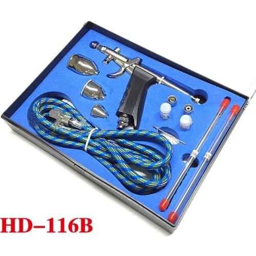 Airbrush Kit, Dual Action Air Brush Set Spray Gun Air Hose with 0.3mm/0.5mm/0.8mm Needle, 3 Cups for Makeup Nail, Craft, Art
