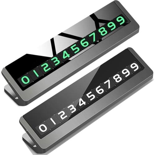 Car Temporary Parking Card Phone Holder Rotatable Car Phone Number Car Styling Luminous Telephone Number Plate for Car Sticker