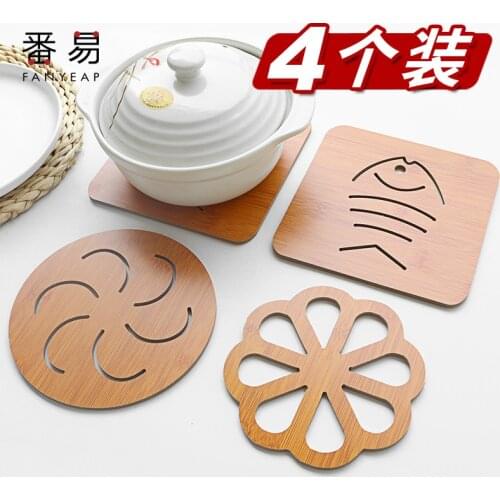 Bamboo Non-Slip Heat Resistant Hot Pot Holder Mat Pads Coffee Tea Cup Holder Table Decorative for Hot Pans Dishes Coaster