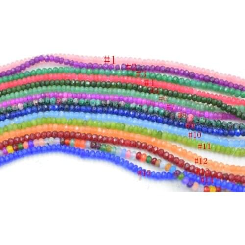 Loose beads colors jade roundel faceted 4*2mm 15" for DIY jewelry making FPPJ wholesale beads nature gem stone