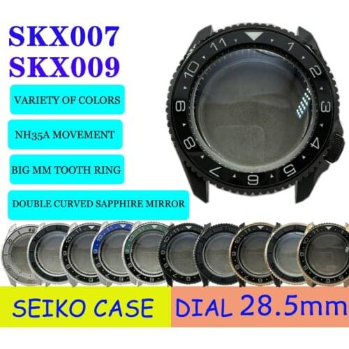 For Seiko 4R/nh35/36 movement Watch Case skx007/009 Watch Accessories large MM tooth ring modified case