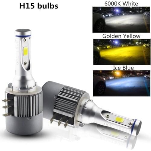 2PCS COB Chip 12V 24V H15 Led 8000lm 72w High Beam Headlight and Daytime running light Replacement 6000K 4300k For Audi A5 A6 Q7