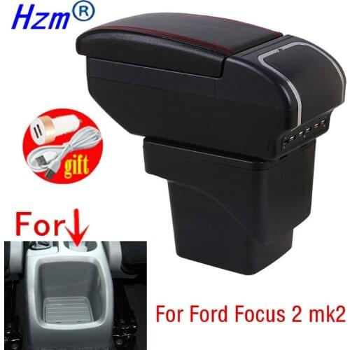 For Ford Focus 2 mk2 armrest box car accessories Ford Focus 2 Car Armrest box nterior Retrofit parts Center Storage box USB