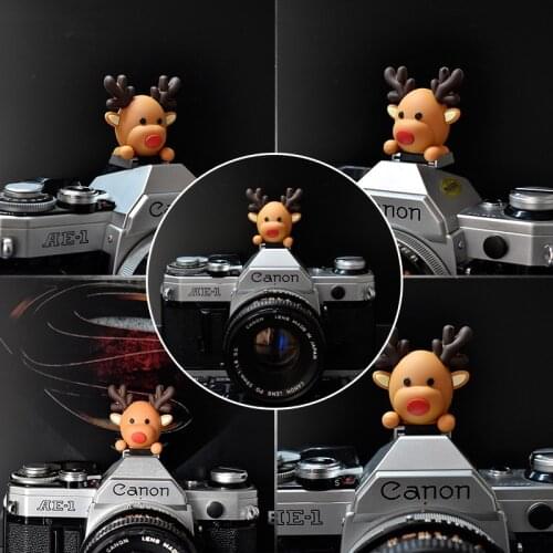 Camera hot shoe Cartoon Protective cover reindeer for canon 5DIV EOSR nikon D850 D800 sony A7R4 A7R3 fuji xt3 xt30 xt20