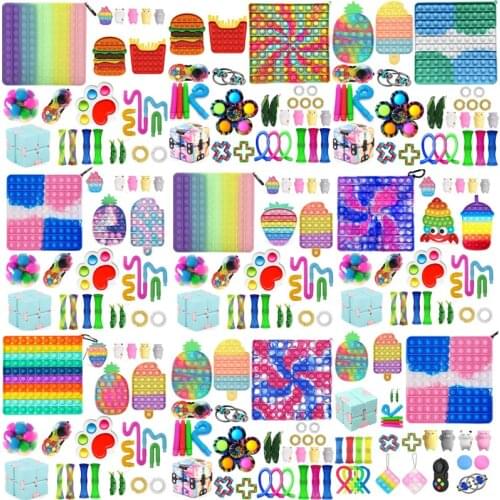 Children Adult Fidget Anti stress Toy Set Squeeze Big popetes Pushs Bubble Fidget Toys Pack Autism Relief Stress Fidget Toys Kit