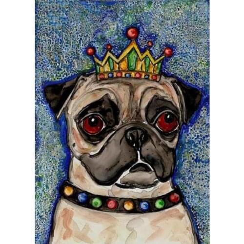 Animals diamond mosaic bull dog king full embroidery painting by numbers rhinestone wall sticker daimond drawing art needlework