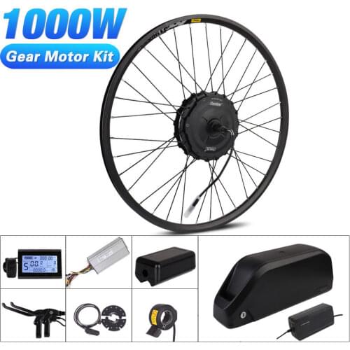 1000W Motor Wheel 48V Electric Bicycle Kit 20AH Polly Battery Ebike Conversion Kit XF19 Geared Hub Motor Electric Bike Kit