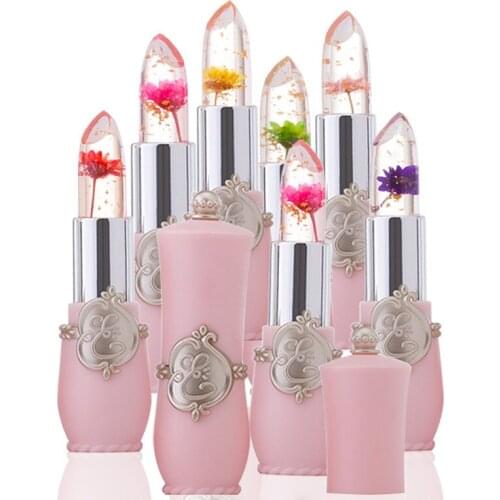 Beauty Bright Flower Crystal Jelly Lipstick Magic Temperature Change Color Lip Balm Makeupbatom mate maquiagem maquillaje