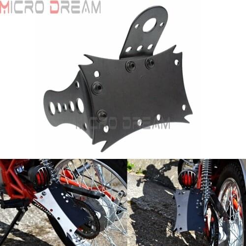 Motorcycle Black Prison Style 3/4" Axle Side Mounted Tail Light Frame License Plate Bracket Holder for Chopper Bobber Cruisers