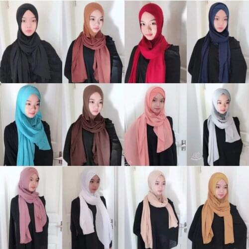 Muslim Chiffon Cross Scarf Hijabs Bandana Inner Islamic Cap Veil Full Cover Instant Headwear Abaya Style Wrap Head Covering Eid