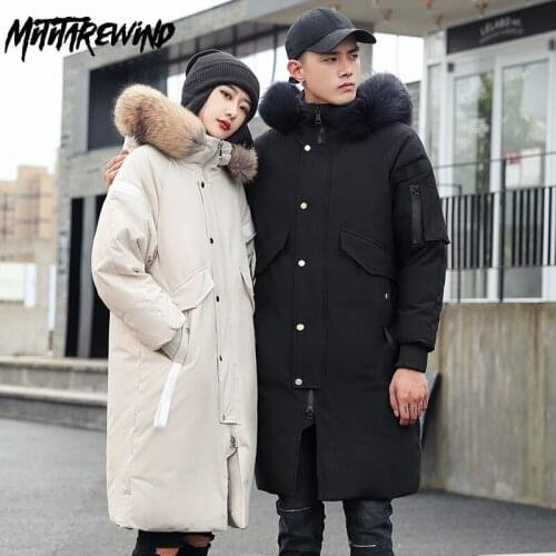 -30 Degree X-Long Parkas Winter White Down Jacket Men Keep Warm Thicken Coat Men Fashion Hooded Fur Collar Windbreaker Men