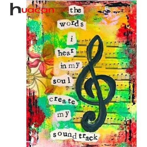 Huacan 5D Diamond Mosaic Text Kit Full Square Diamond Embroidery Painting Cartoon Home Decor Rhinestone Pictures Gift