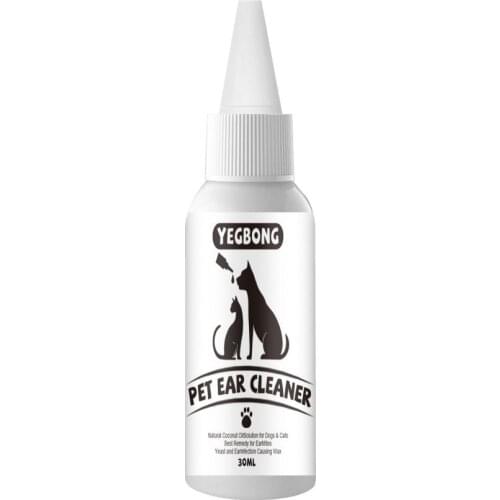 Cat And Dog Ear Cleaner Pet Ear Drops For Infections Control Yeast Mites Removes Ear Mites And Ear Wax Relieve Itching 30ML