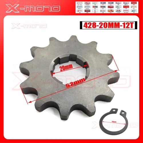 428 12T Tooth 20mm ID Front Engine Sprocket for Stomp YCF Upower Dirt Pit Bike ATV Quad Go Kart Moped Buggy Scooter Motorcycle