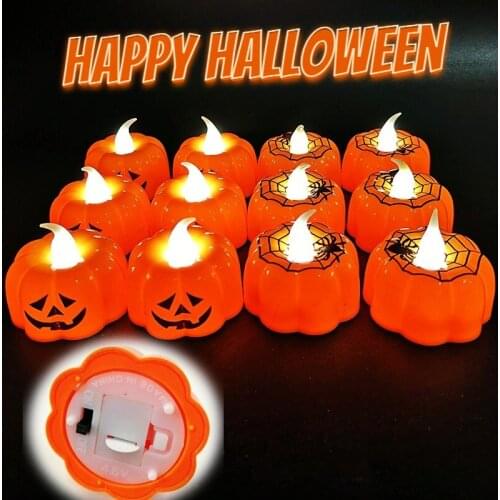 Halloween Candle Light LED Halloween Decorations for Home Indoor Pumpkin Skull Haunted House Decors Holiday Party Table Decors
