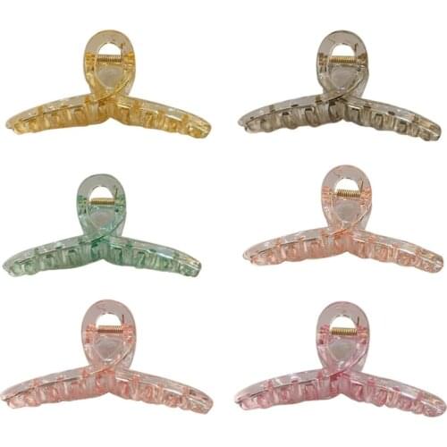 Transparent Hair Clip for Women Resin Plastic Durable Big Barrettes Elegant French Design Non-Slip Fashion Accessories D08E