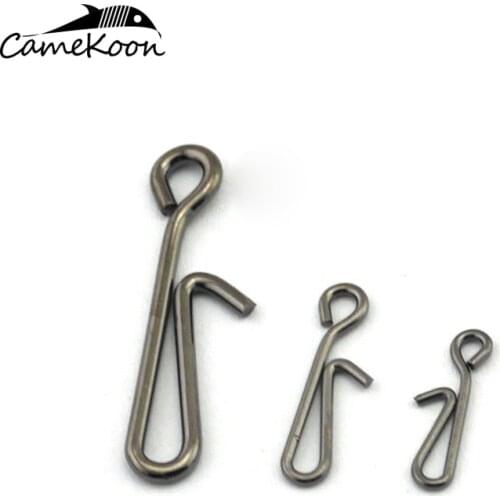 CAMEKOON 100pcs/Pack Fishing Snap Fast Clips Size 0-6# High Strength Stainless Steel Connector Speed Clip Hook Lure Easy Change
