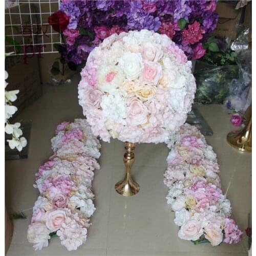 SPR mix Pink champagne series artificial rose wedding flower wall backdrop road lead flower table centerpiece flower ball