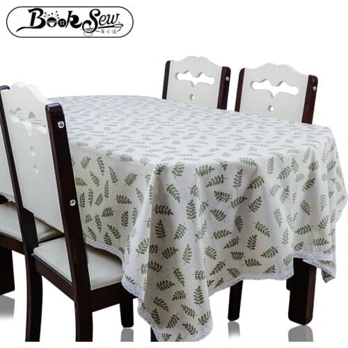Booksew Thick Tablelcoth Linen With Lace Leaves Design Table Cloth For Home Party Kitchen Rectangular Square Dining Table Cover