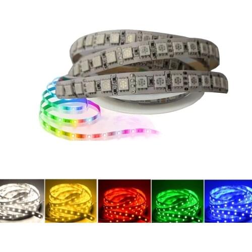 24V 600LED 5050RGB LED Strip Light No-Waterproof 5m Cut Unit 5cm PCB Width 10mm 24W Per Meter