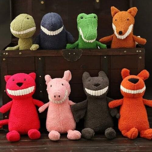Smiling Toothy Big Tooth Doll Fox Puppy Powder Pig Bamboo Charcoal Plush Toy Baby Comfort Doll Stuffed Toys for Children